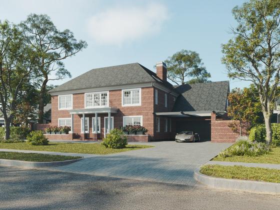 3D Exterior Rendering before and after example